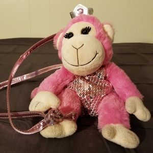 Poochie Co Sequin Princess Monkey Crossbody Purse